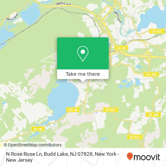 Mapa de N Rose Rose Ln, Budd Lake, NJ 07828