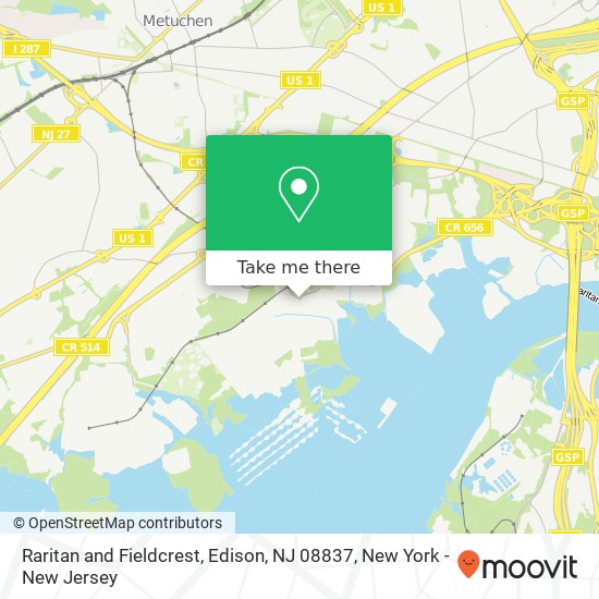 Raritan and Fieldcrest, Edison, NJ 08837 map
