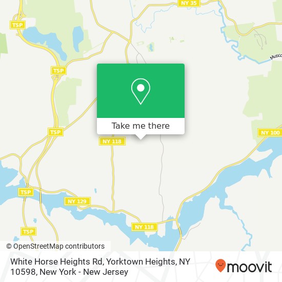 Mapa de White Horse Heights Rd, Yorktown Heights, NY 10598