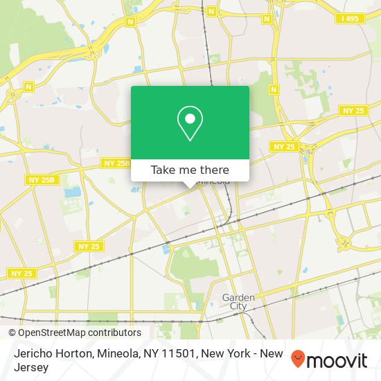 Mapa de Jericho Horton, Mineola, NY 11501