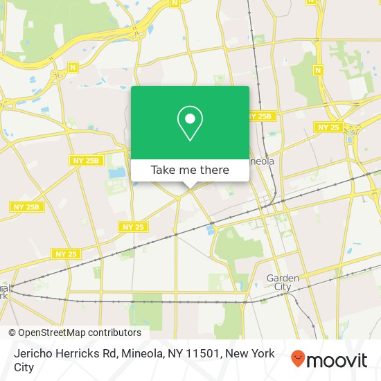 Mapa de Jericho Herricks Rd, Mineola, NY 11501