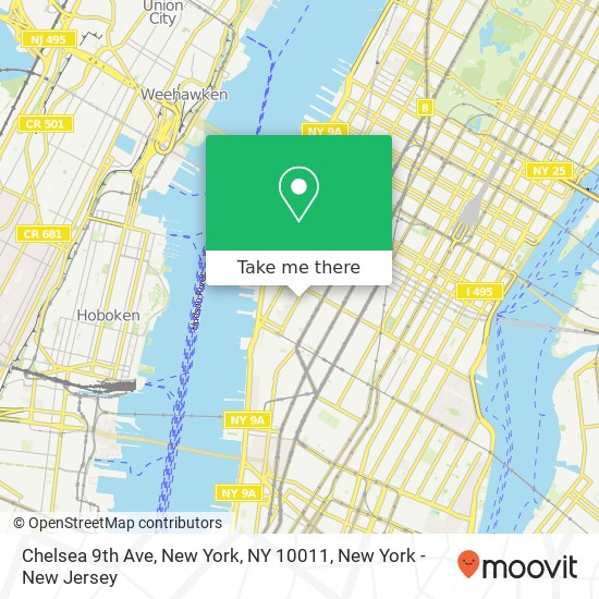 Mapa de Chelsea 9th Ave, New York, NY 10011