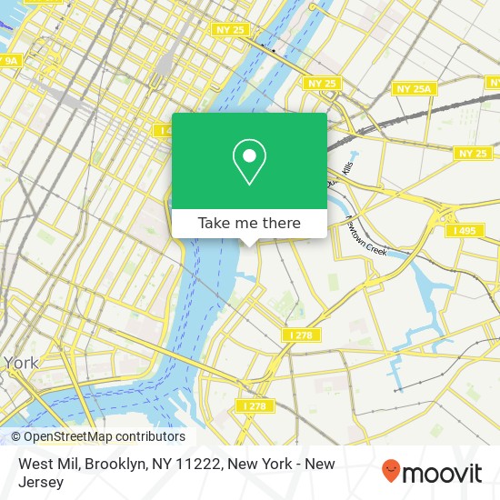 Mapa de West Mil, Brooklyn, NY 11222