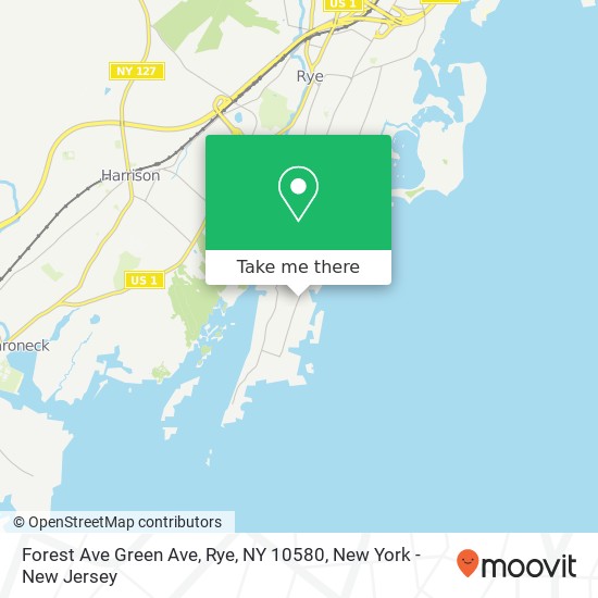 Mapa de Forest Ave Green Ave, Rye, NY 10580