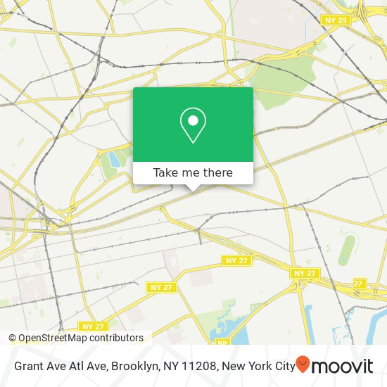 Mapa de Grant Ave Atl Ave, Brooklyn, NY 11208