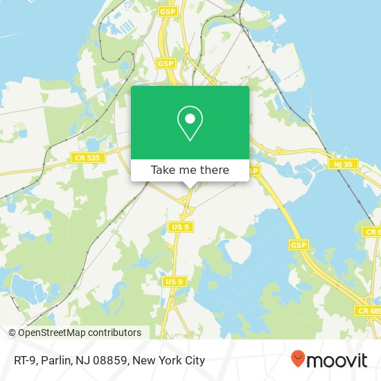 Mapa de RT-9, Parlin, NJ 08859