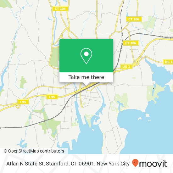 Mapa de Atlan N State St, Stamford, CT 06901