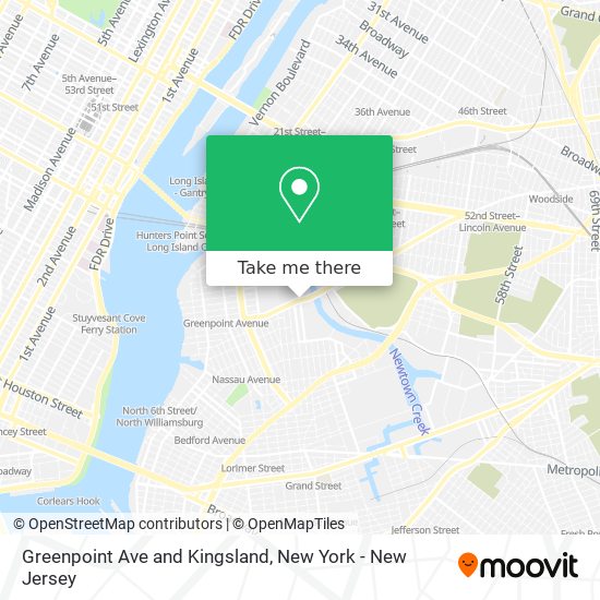 Greenpoint Ave and Kingsland map