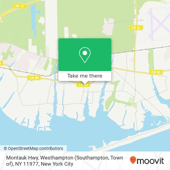 Montauk Hwy, Westhampton (Southampton, Town of), NY 11977 map