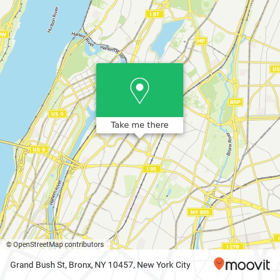 Grand Bush St, Bronx, NY 10457 map