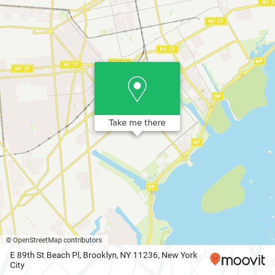 Mapa de E 89th St Beach Pl, Brooklyn, NY 11236