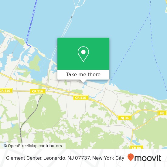 Mapa de Clement Center, Leonardo, NJ 07737