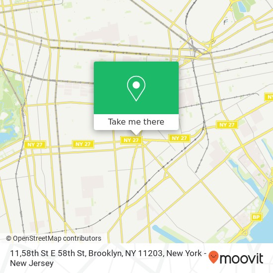 Mapa de 11,58th St E 58th St, Brooklyn, NY 11203