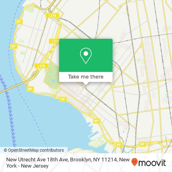New Utrecht Ave 18th Ave, Brooklyn, NY 11214 map