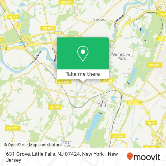 Mapa de 631 Grove, Little Falls, NJ 07424