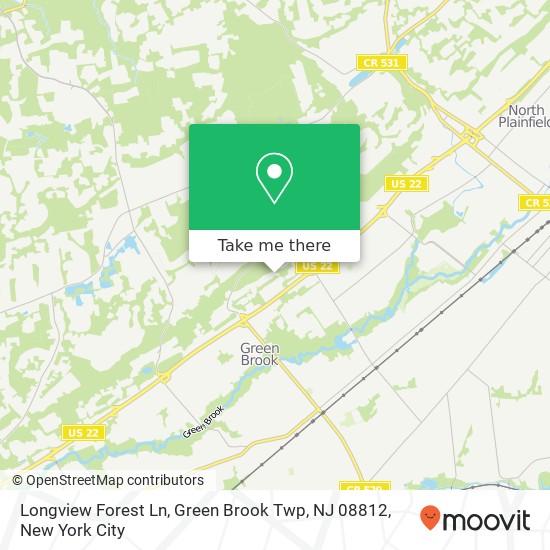 Mapa de Longview Forest Ln, Green Brook Twp, NJ 08812