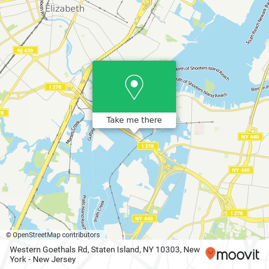 Mapa de Western Goethals Rd, Staten Island, NY 10303