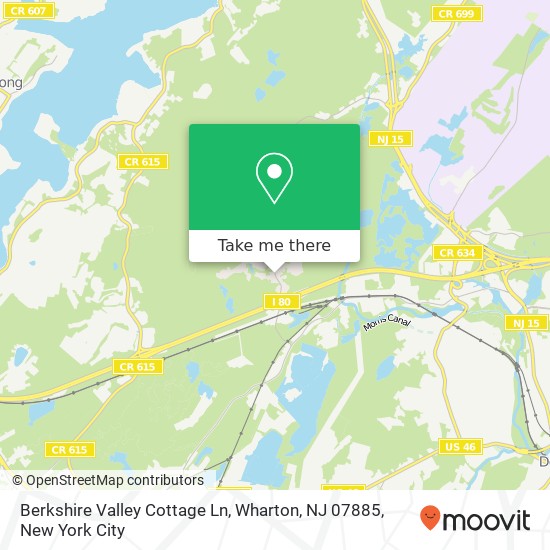 Mapa de Berkshire Valley Cottage Ln, Wharton, NJ 07885