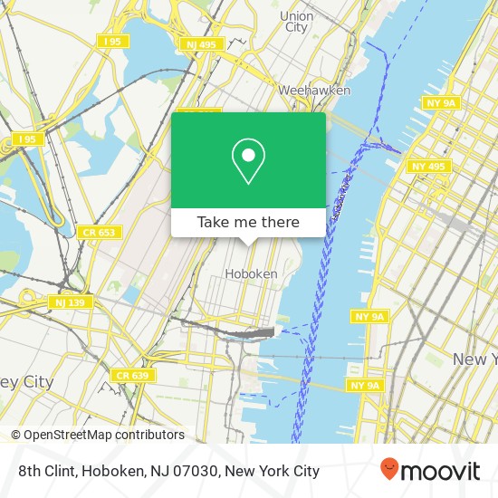 Mapa de 8th Clint, Hoboken, NJ 07030