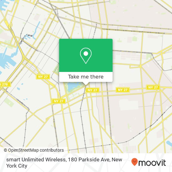 Mapa de smart Unlimited Wireless, 180 Parkside Ave