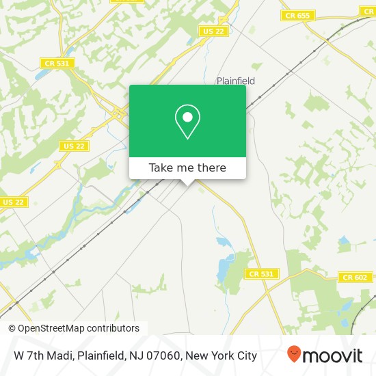 Mapa de W 7th Madi, Plainfield, NJ 07060