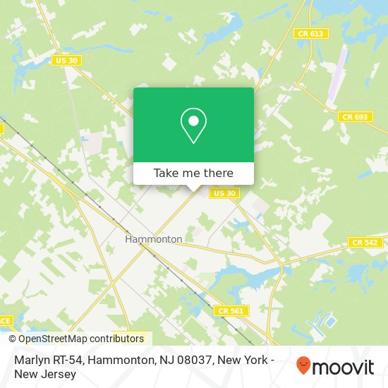 Mapa de Marlyn RT-54, Hammonton, NJ 08037