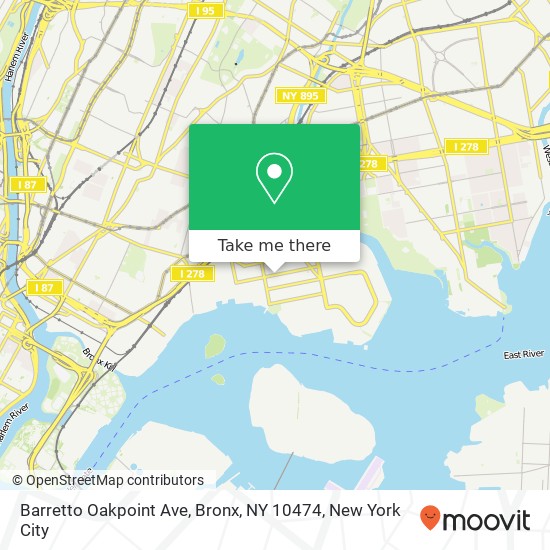 Mapa de Barretto Oakpoint Ave, Bronx, NY 10474