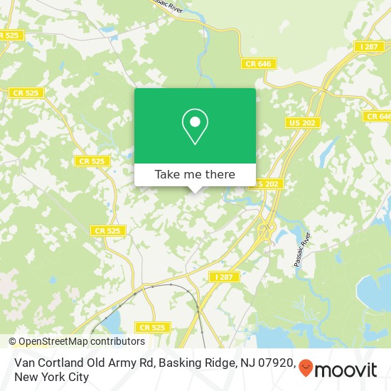 Mapa de Van Cortland Old Army Rd, Basking Ridge, NJ 07920