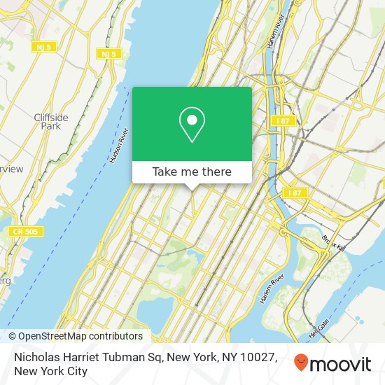 Nicholas Harriet Tubman Sq, New York, NY 10027 map