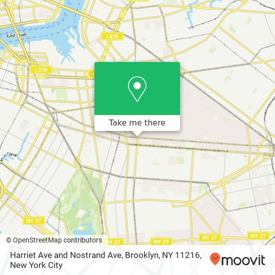 Harriet Ave and Nostrand Ave, Brooklyn, NY 11216 map