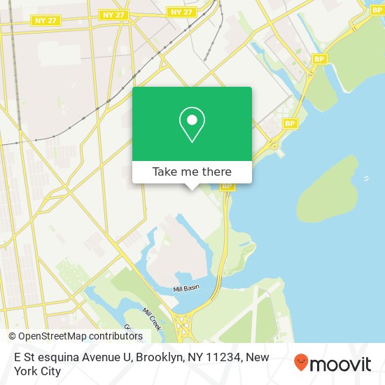 Mapa de E St esquina Avenue U, Brooklyn, NY 11234