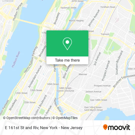 E 161st St and Riv map