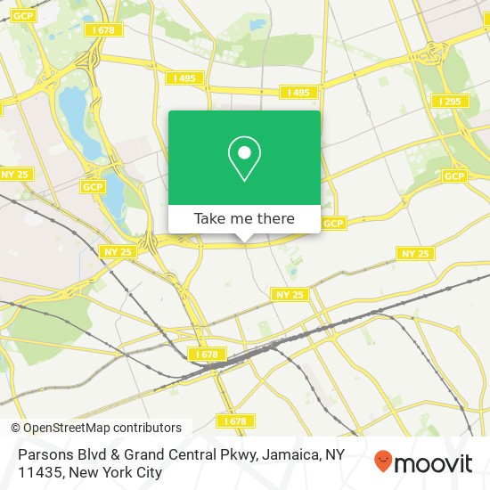 Mapa de Parsons Blvd & Grand Central Pkwy, Jamaica, NY 11435