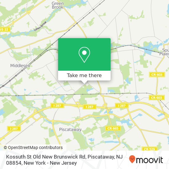 Mapa de Kossuth St Old New Brunswick Rd, Piscataway, NJ 08854