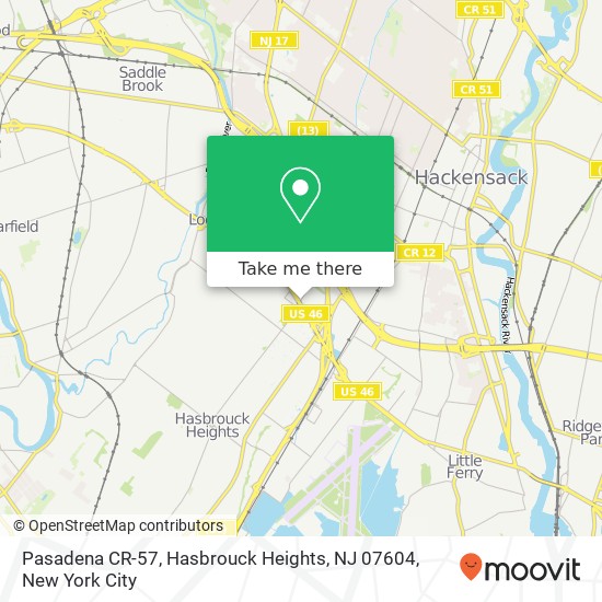 Pasadena CR-57, Hasbrouck Heights, NJ 07604 map