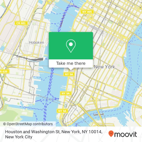 Mapa de Houston and Washington St, New York, NY 10014