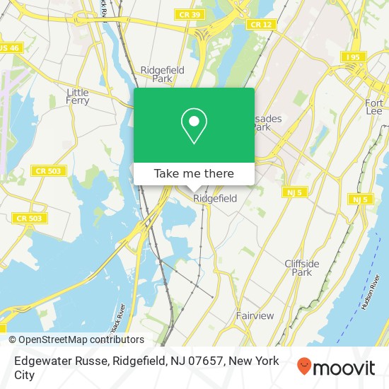 Mapa de Edgewater Russe, Ridgefield, NJ 07657