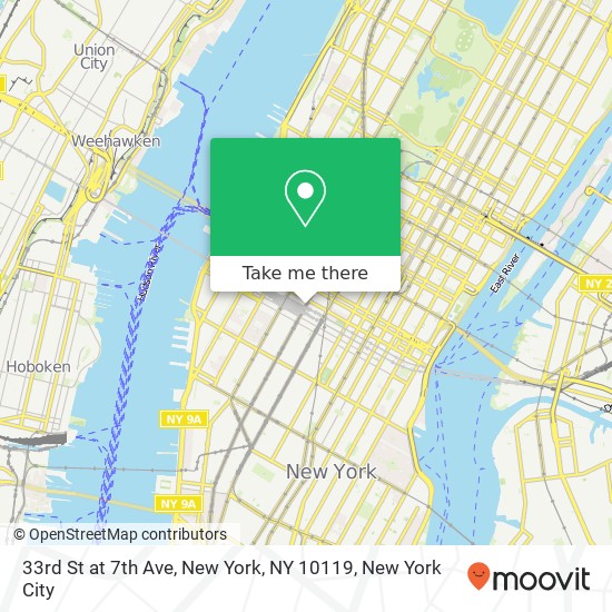 Mapa de 33rd St at 7th Ave, New York, NY 10119