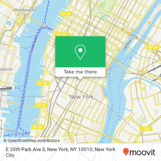 Mapa de E 20th Park Ave S, New York, NY 10010