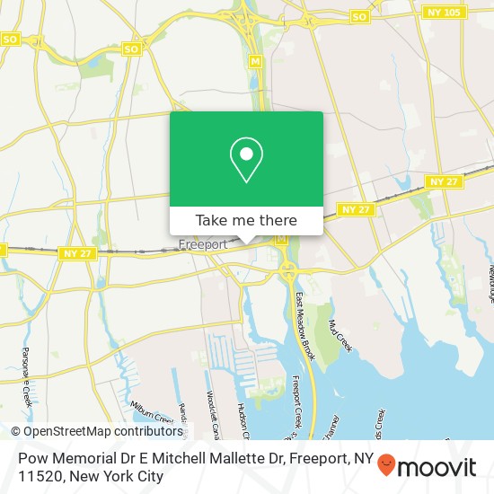 Mapa de Pow Memorial Dr E Mitchell Mallette Dr, Freeport, NY 11520