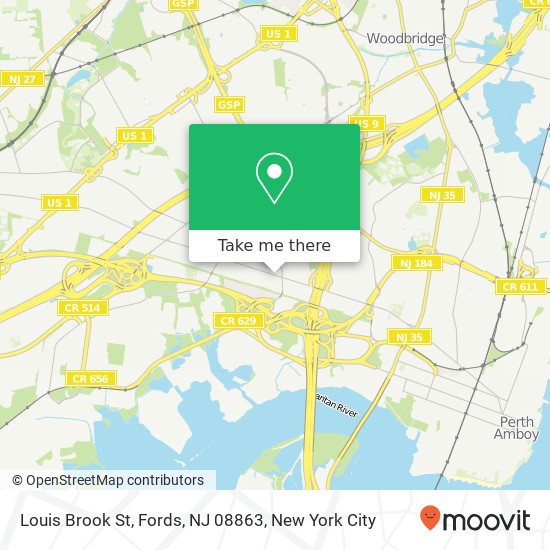 Mapa de Louis Brook St, Fords, NJ 08863
