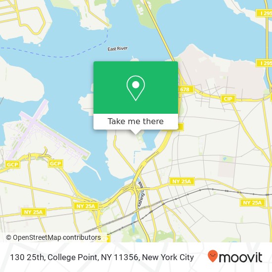 Mapa de 130 25th, College Point, NY 11356