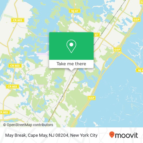 Mapa de May Break, Cape May, NJ 08204