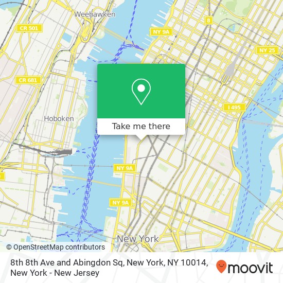 8th 8th Ave and Abingdon Sq, New York, NY 10014 map