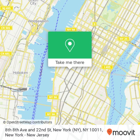 Mapa de 8th 8th Ave and 22nd St, New York (NY), NY 10011