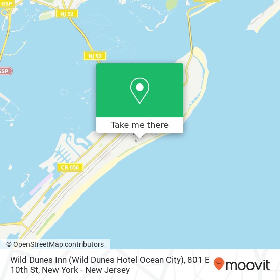 Mapa de Wild Dunes Inn (Wild Dunes Hotel Ocean City), 801 E 10th St