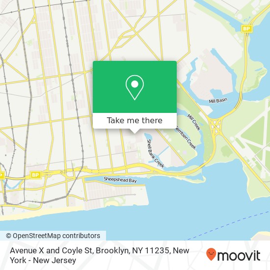 Mapa de Avenue X and Coyle St, Brooklyn, NY 11235