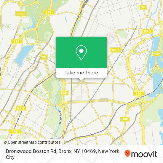 Mapa de Bronxwood Boston Rd, Bronx, NY 10469