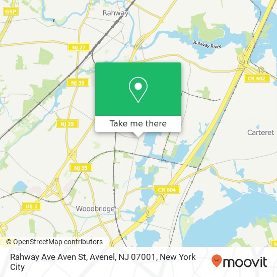 Mapa de Rahway Ave Aven St, Avenel, NJ 07001