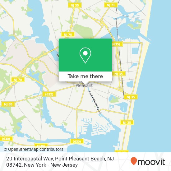 Mapa de 20 Intercoastal Way, Point Pleasant Beach, NJ 08742